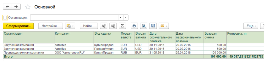 Валютно-процентный своп в 1С Управление холдингом (УХ) Валютно-процентный своп в 1С Управление холдингом (УХ)